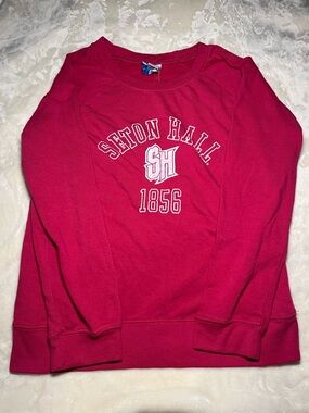 MV Sport Seton Hall Pullover Crewneck in Fuchsia Pink